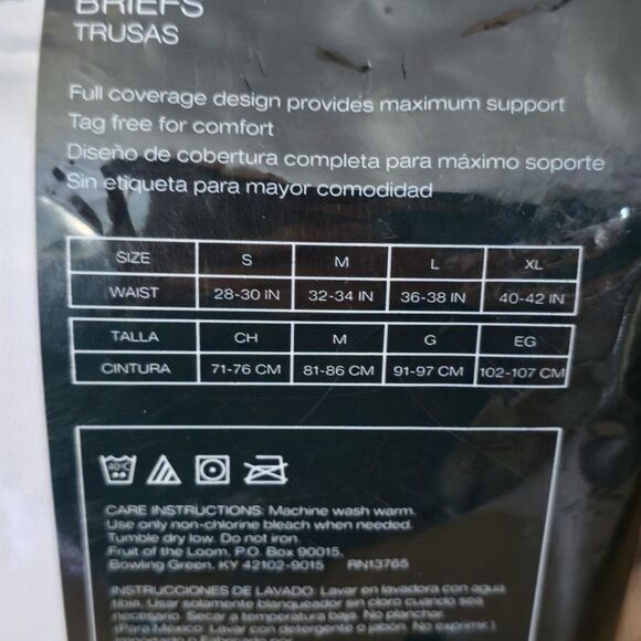 2014 Fruit of The Loom Men's Premium Briefs Size Large 6-pack White Cotton - Picture 6 of 6